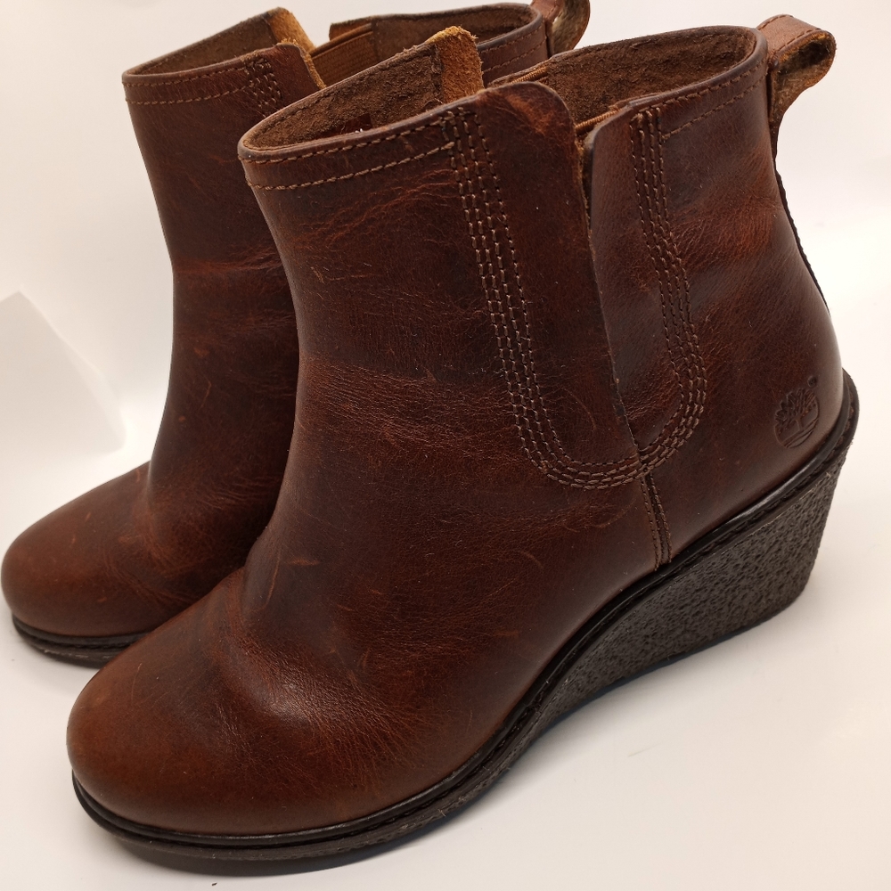 Timberland Leather Amston Chelsea Ankle Wedge